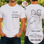 Custom Photo Pencil Sketch Just A Dad And His Girl   Personalized T Shirt KK1542 CIN4486 Mk def1