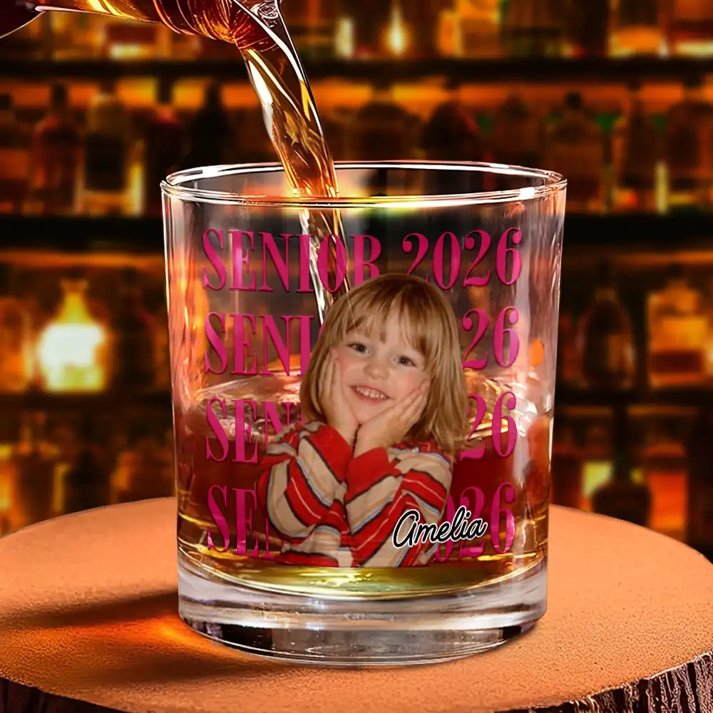 Custom Photo Senior Vintage Portrait Personalized Whiskey Glass HA283 CLA3007 3