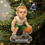 CustomPhoto3DEffectFigureArtBasketballLover PersonalizedCustomShapedAcrylicOrnament DEF