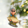 CustomPhoto3DEffectFigureArtFishingFisherman PersonalizedCustomShapedAcrylicOrnament MK1