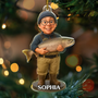 CustomPhoto3DEffectFigureArtFishingFisherman PersonalizedCustomShapedAcrylicOrnament MK2