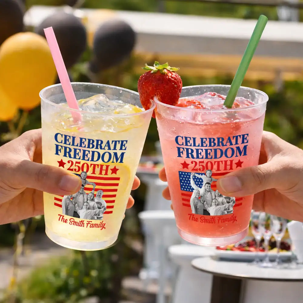 CustomPhotoAmerica250thAnniversaryProudFamily PersonalizedFrostedCups QA015 CLA3069 MK2