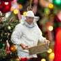 CustomPhotoChristmasBeeFarmerDecorations PersonalizedAcrylicPhotoOrnament TK845 CLA1575 MkWebs4