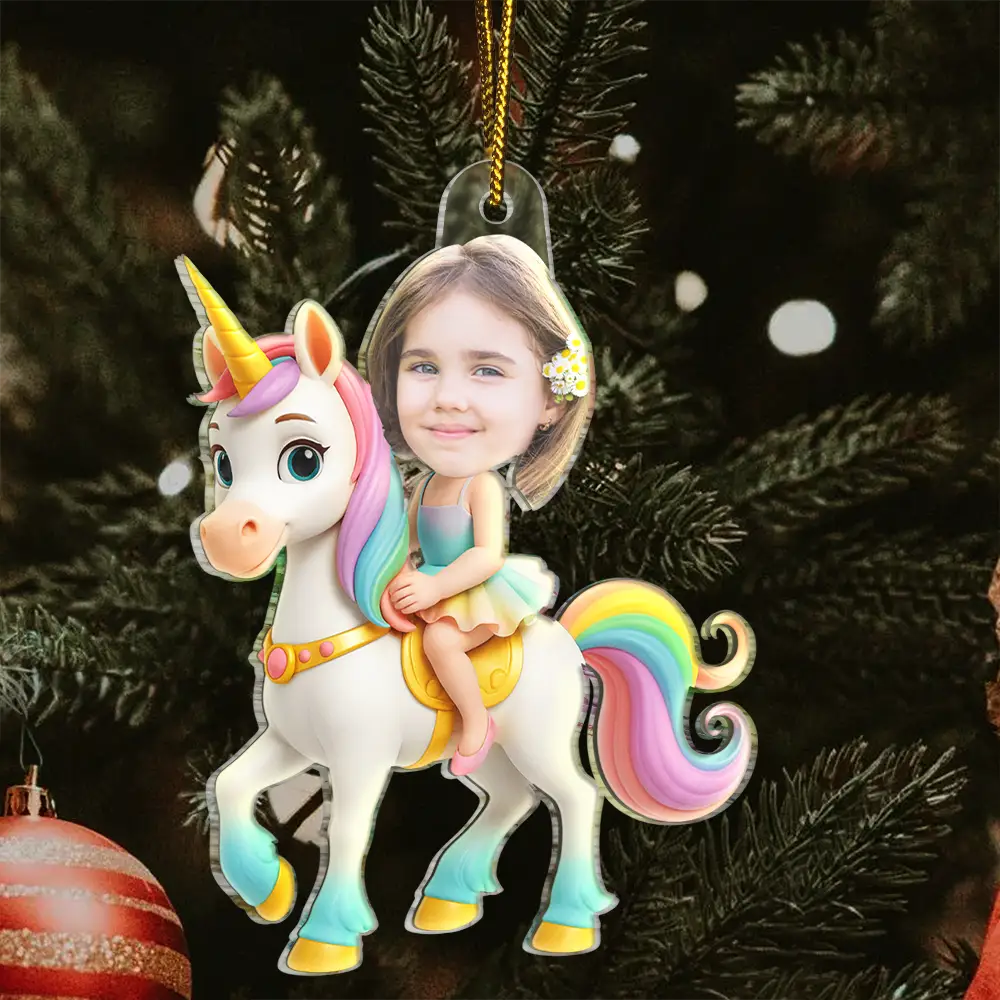 CustomPhotoCuteKidFlamigoUnicorn PersonalizedAcrylicPhotoOrnament TG071 CLA1538 MOCKUPWEB2