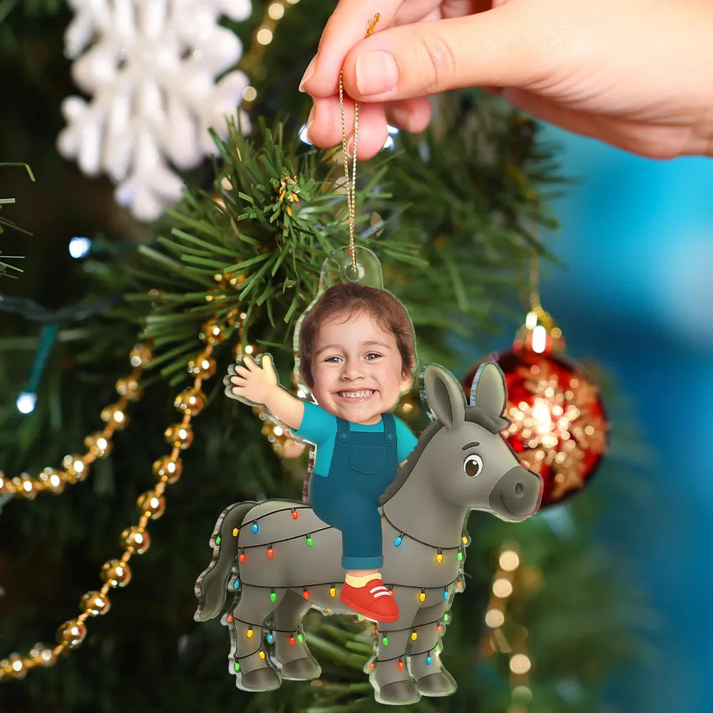 CustomPhotoKidRidingDonkey PersonalizedAcrylicPhotoOrnament TG065 CLA1539 Mockupweb3
