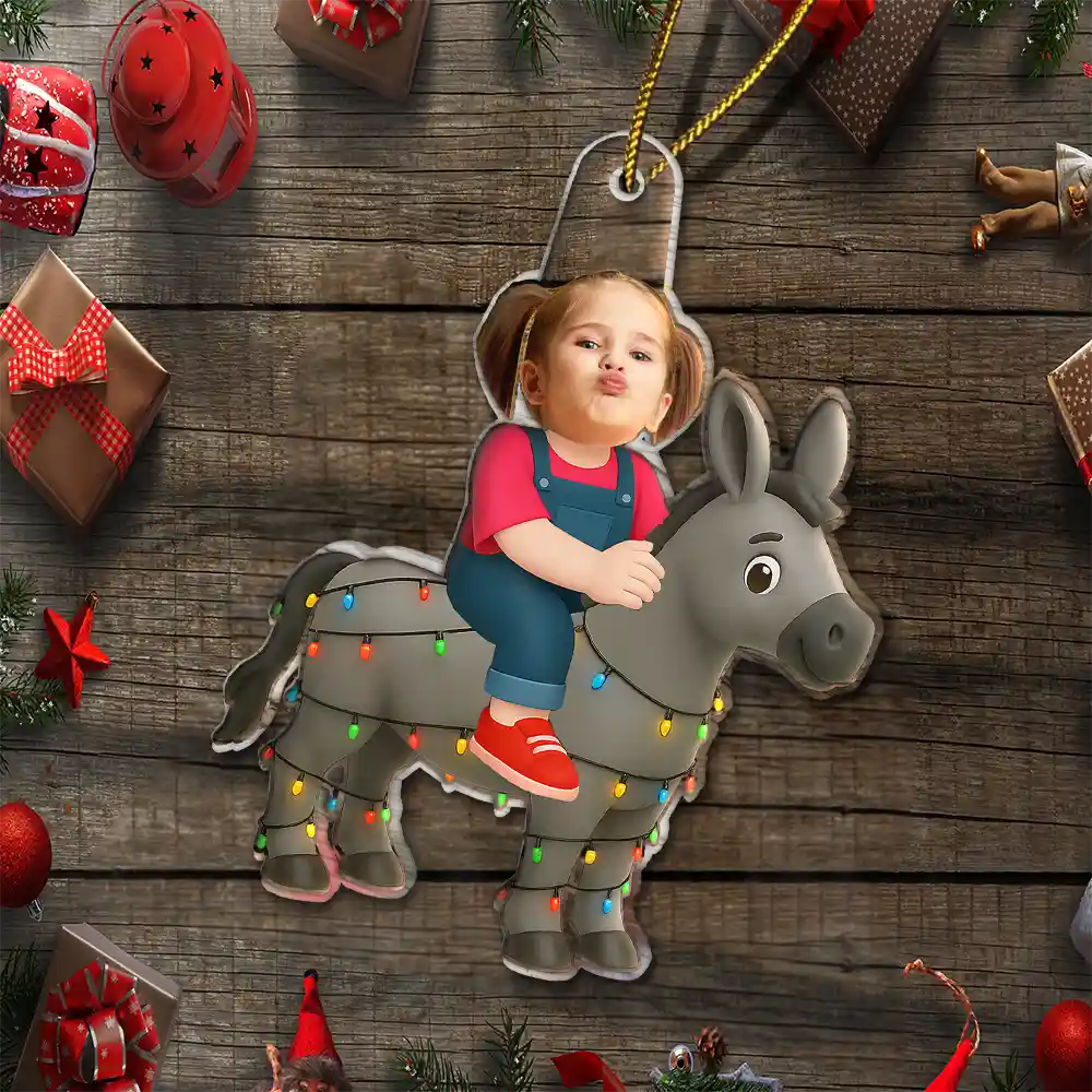 CustomPhotoKidRidingDonkey PersonalizedAcrylicPhotoOrnament TG065 CLA1539 Mockupweb5