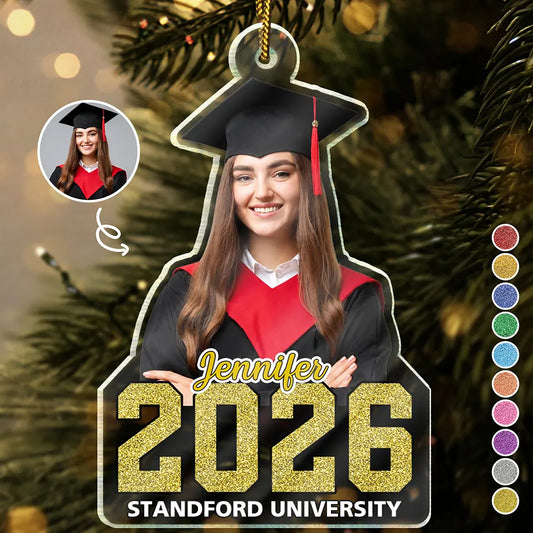 CustomPhotoMasteredItGraduationKeepsake PersonalizedCustomShapedAcrylicOrnament TH383 VKT1314 DEF
