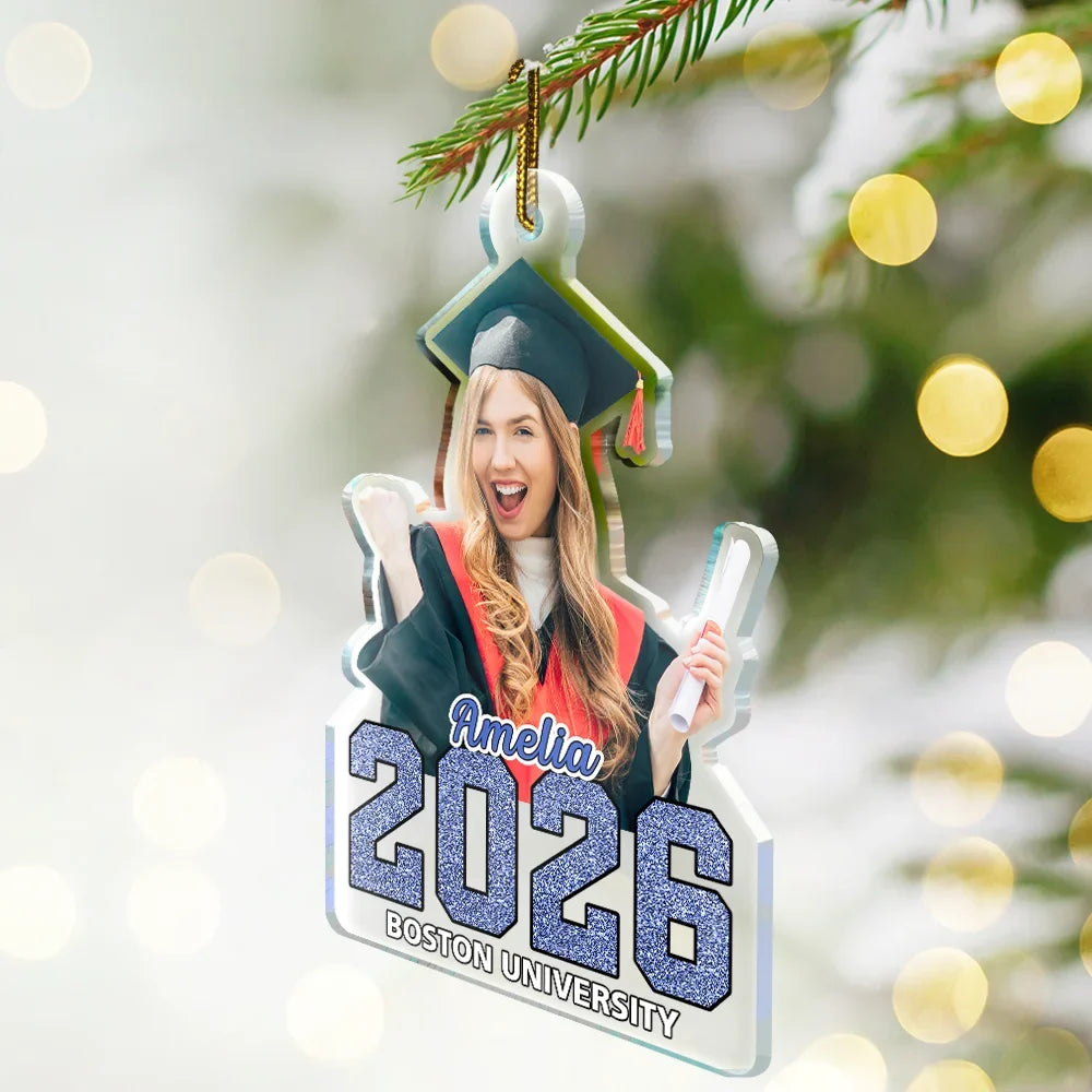 CustomPhotoMasteredItGraduationKeepsake PersonalizedCustomShapedAcrylicOrnament TH383 VKT1314 MK1