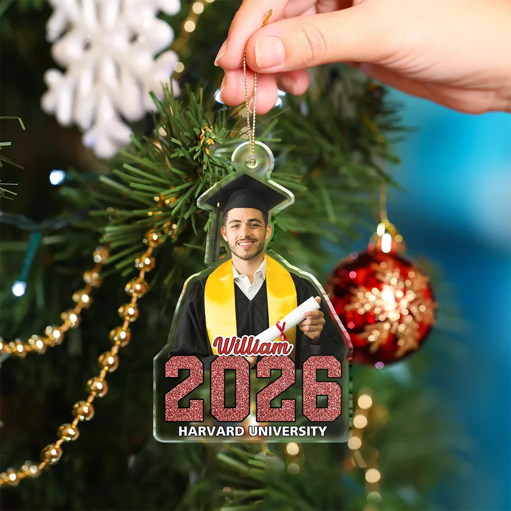 CustomPhotoMasteredItGraduationKeepsake PersonalizedCustomShapedAcrylicOrnament TH383 VKT1314 MK3
