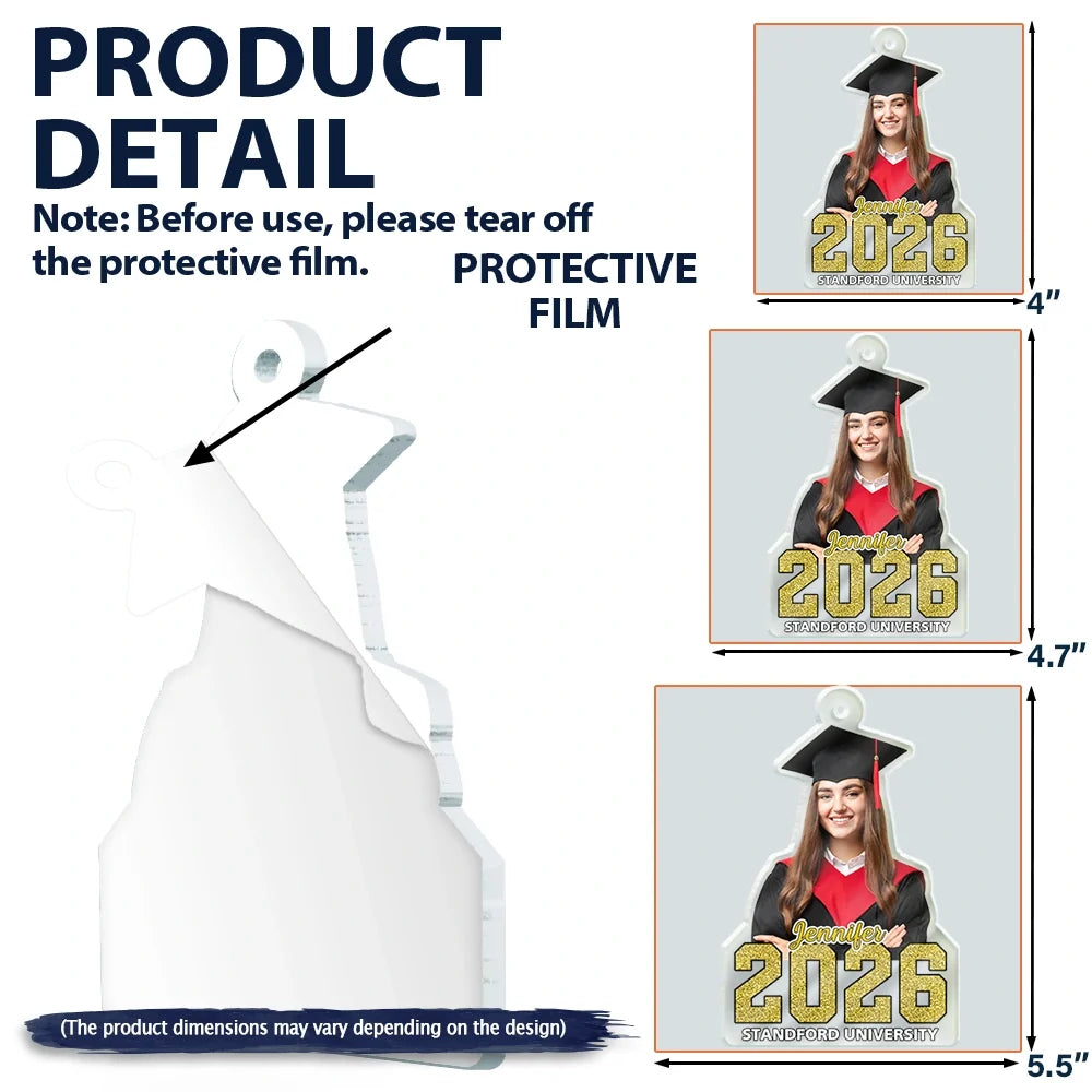 CustomPhotoMasteredItGraduationKeepsake PersonalizedCustomShapedAcrylicOrnament TH383 VKT1314 MK5