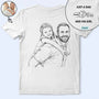 CustomPhotoPencilSketchJustADadAndHisGirl PersonalizedTShirt KK1542 CIN4486 DEF