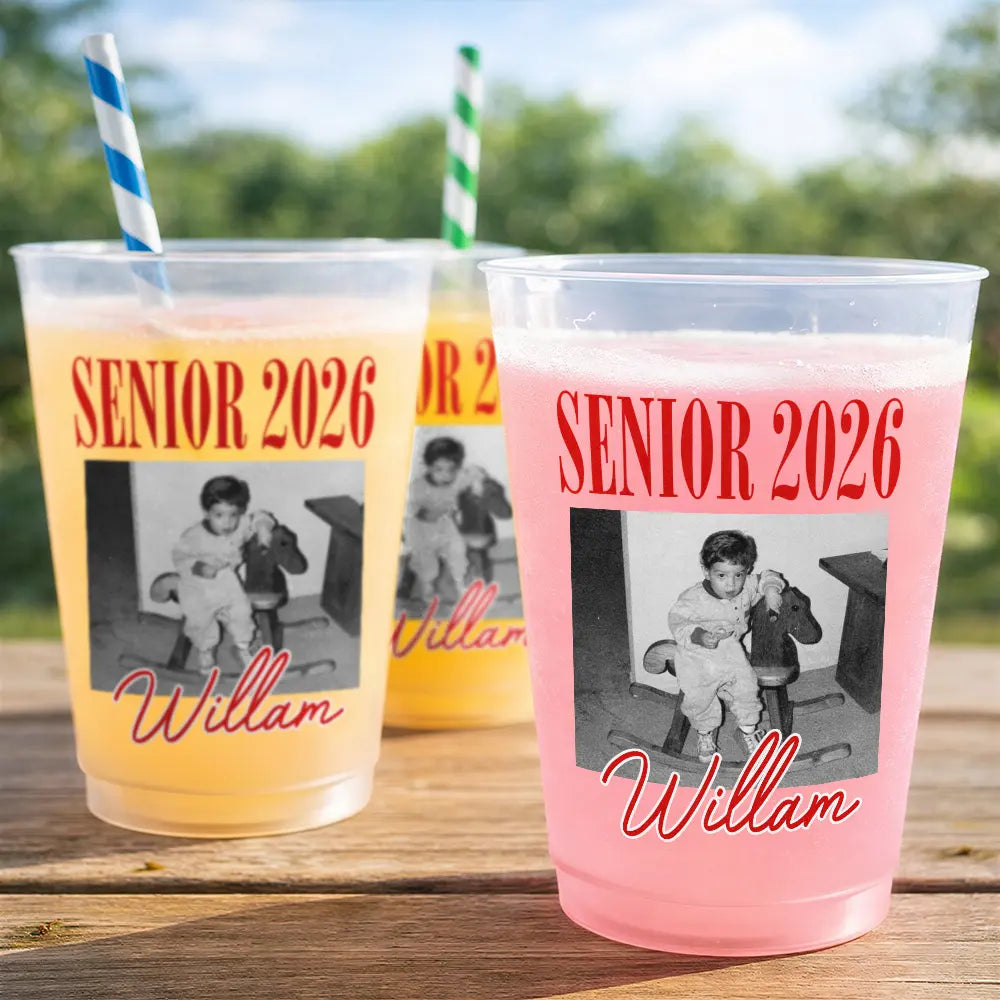 CustomPhotoSeniorVinatgeGraduation PersonalizedFrostedCups NP230 CLA2883 MK 1
