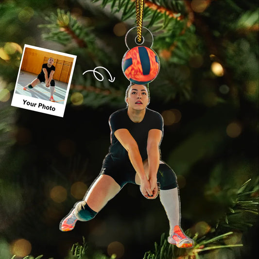 CustomPhotoVolleyballPlayerTeam PersonalizedAcrylicPhotoOrnament TK827 CLA1478 MkDEF