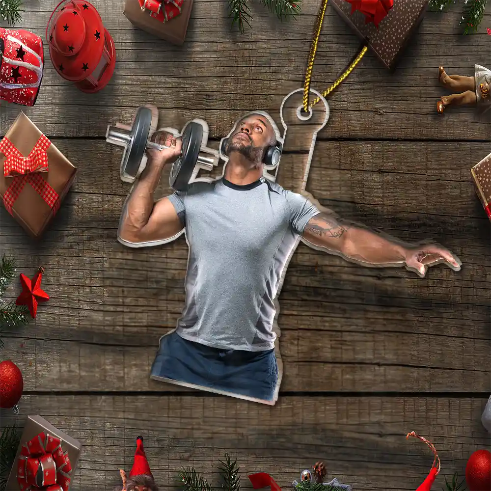 CustomPhotoWorkoutGiftsGymFitness PersonalizedAcrylicPhotoOrnament TK830 CLA1487 MkWebs5