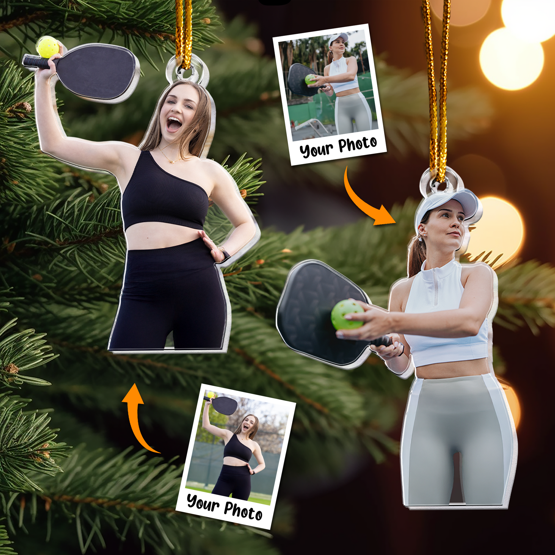 Custom Pickleball Ornament - Personalized Acrylic Photo Ornament