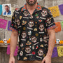 Custom_Portrait_Sugar_Skeleton_Hispanic_Mexican_Flowers_Personalized_Hawaiian_Shirt_1