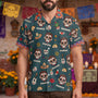 Custom_Portrait_Sugar_Skeleton_Hispanic_Mexican_Flowers_Personalized_Hawaiian_Shirt_3