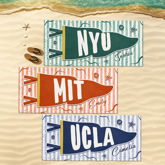 Custom_School_Pennant_Flag_Graduation_Gift_Personalized_Beach_Towel_1