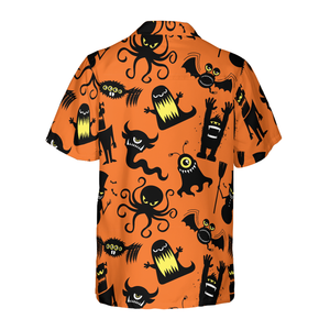 Pumpkin Orange And Black Halloween Bigfoot Shirt
