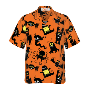 Pumpkin Orange And Black Halloween Bigfoot Shirt