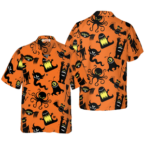 Pumpkin Orange And Black Halloween Bigfoot Shirt