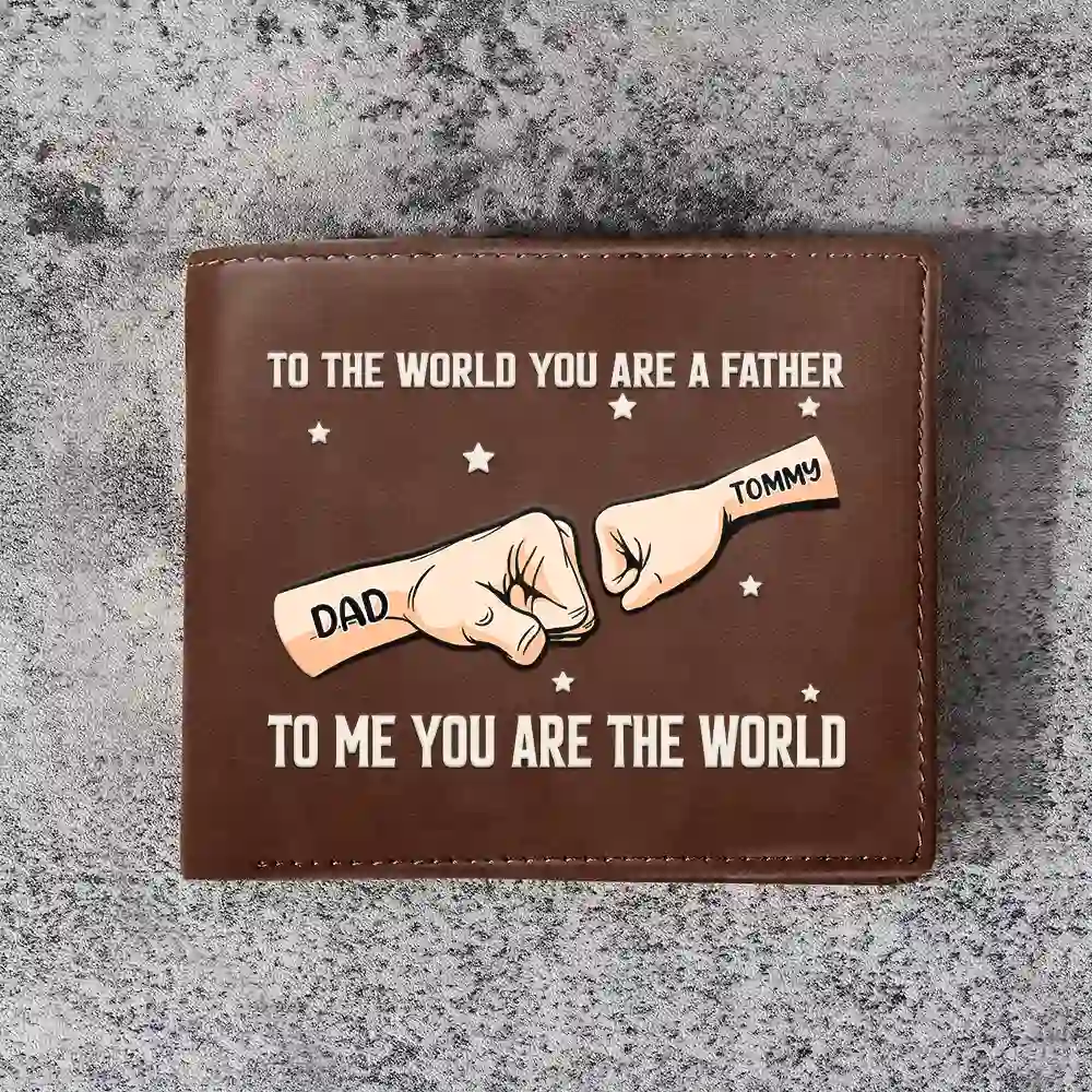 DadYouAreTheWorldToUs PersonalizedLeatherWallet PN032 CLA1086 2