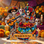 Day Of The Dead Festive La Catrina Couple Personalized Window Hanging Suncatcher_1