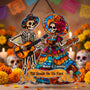 Day Of The Dead Festive La Catrina Couple Personalized Window Hanging Suncatcher_4