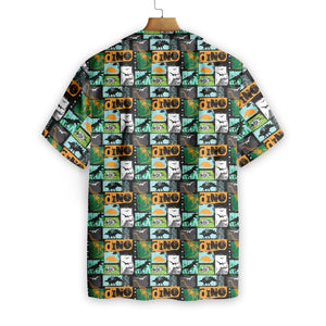 Dinosaur Collage Art Hawaiian Shirt