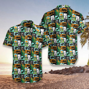 Dinosaur Collage Art Hawaiian Shirt