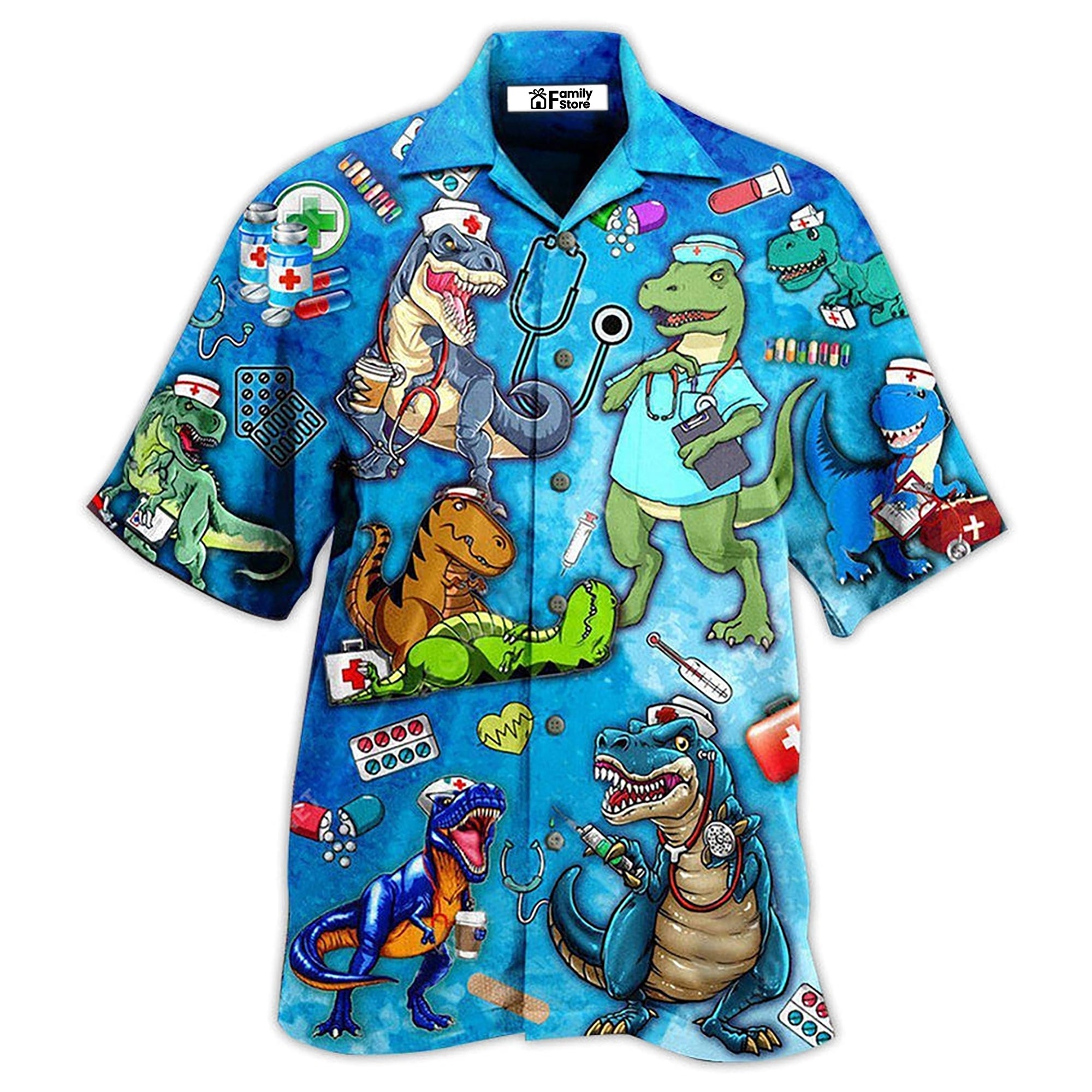 Dinosaur Sorry The Nice Nurse Is On Vacation - Hawaiian Shirt