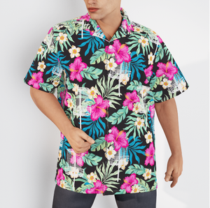 Disc Golf Hibiscus Tropical Aloha Hawaiian Shirts For Men, Women