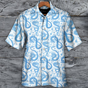 DnD Blue Dragon And White - Hawaiian Shirt