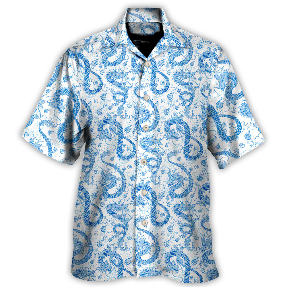 DnD Blue Dragon And White - Hawaiian Shirt