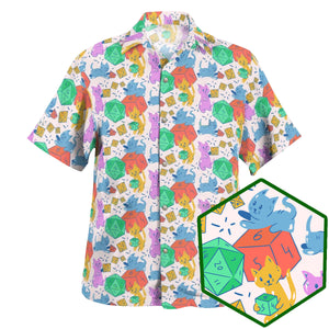 DnD Cat Cute Rolling Dice - Hawaiian Shirt