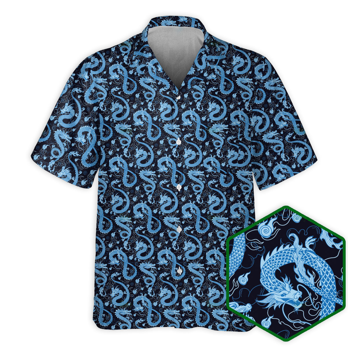 DnD Dragon Black And Blue Style - Hawaiian Shirt