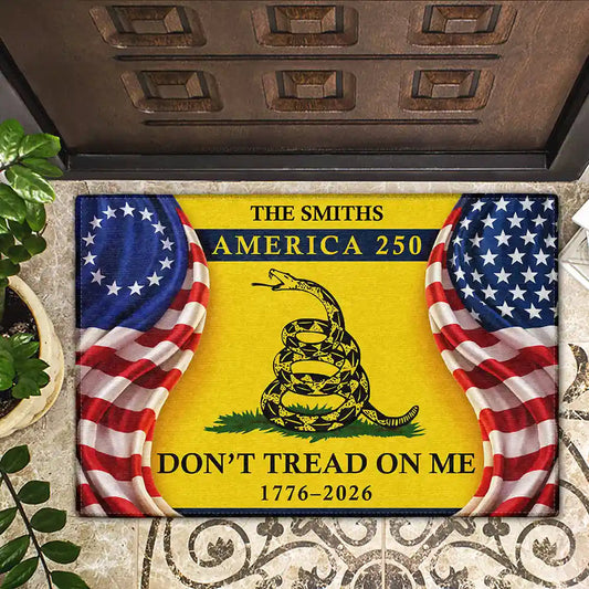 DontTreadOnMeAmerica250th PersonalizedDoormat2