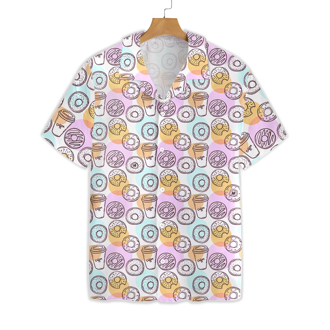 Donut And Coffee Seamless Pattern Hawaiian Shirt