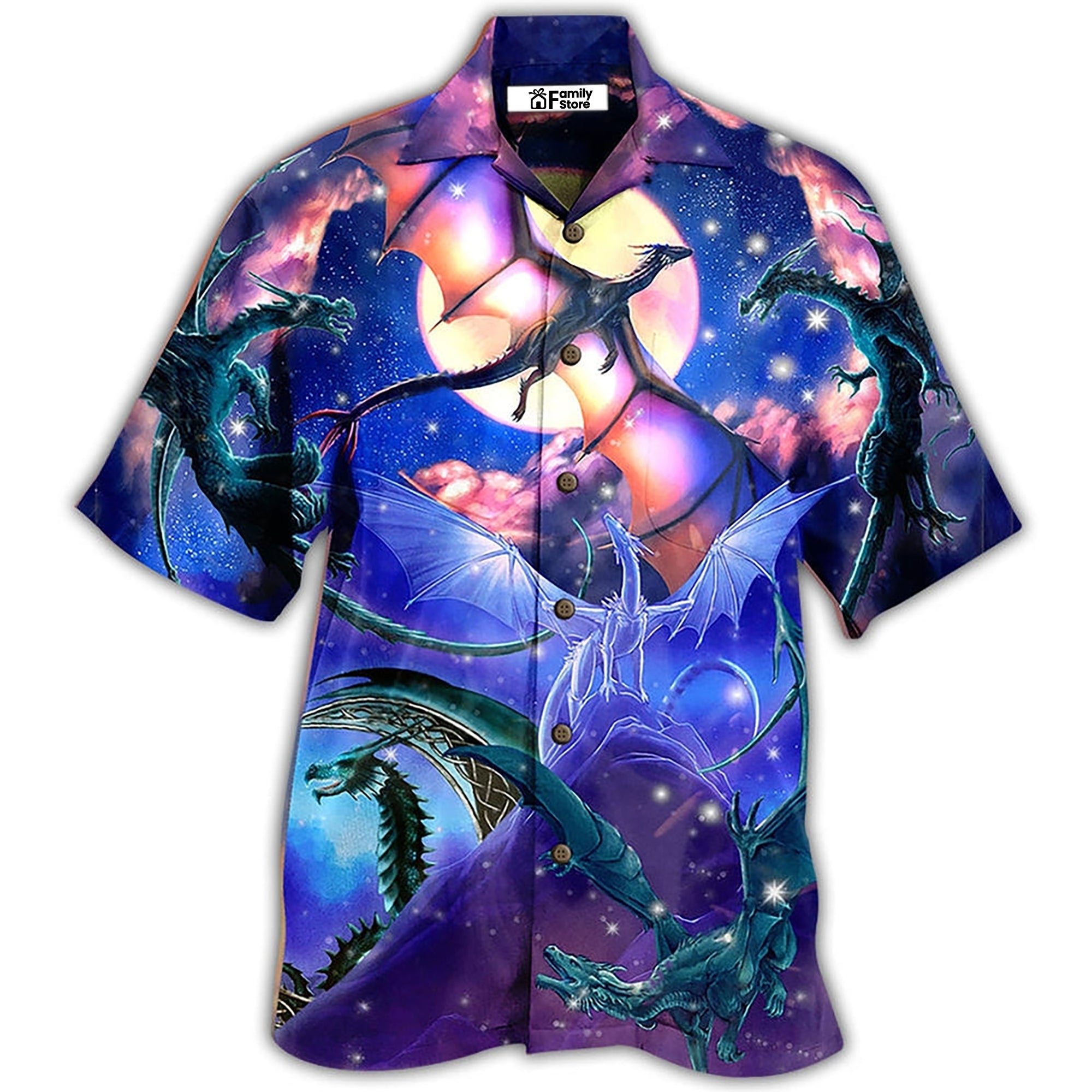 Dragon Fly To The Moon - Hawaiian Shirt