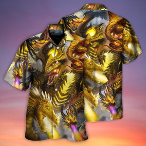 Dragon Gold Skull Lover Fight Art Style - Hawaiian Shirt