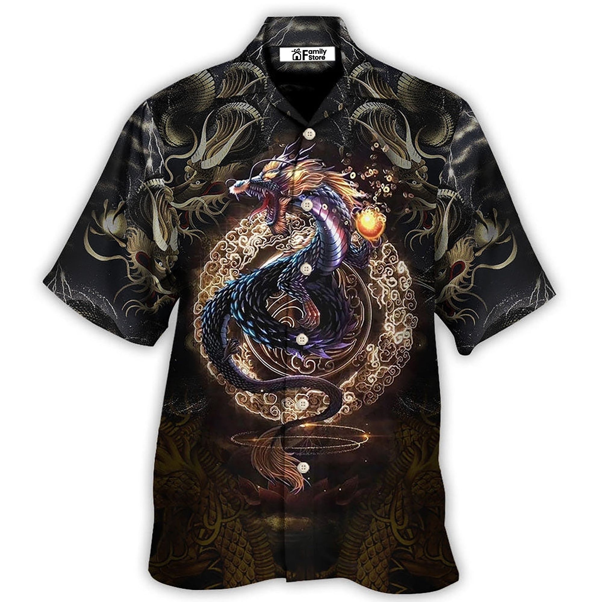 Dragon Golden Japanese Dragon - Hawaiian Shirt