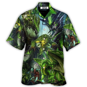 Dragon Green Skull Lover Art Style - Hawaiian Shirt