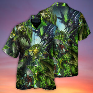 Dragon Green Skull Lover Art Style - Hawaiian Shirt