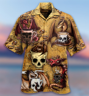 Dragon Love Coffee And Skull - Hawaiian Shirt