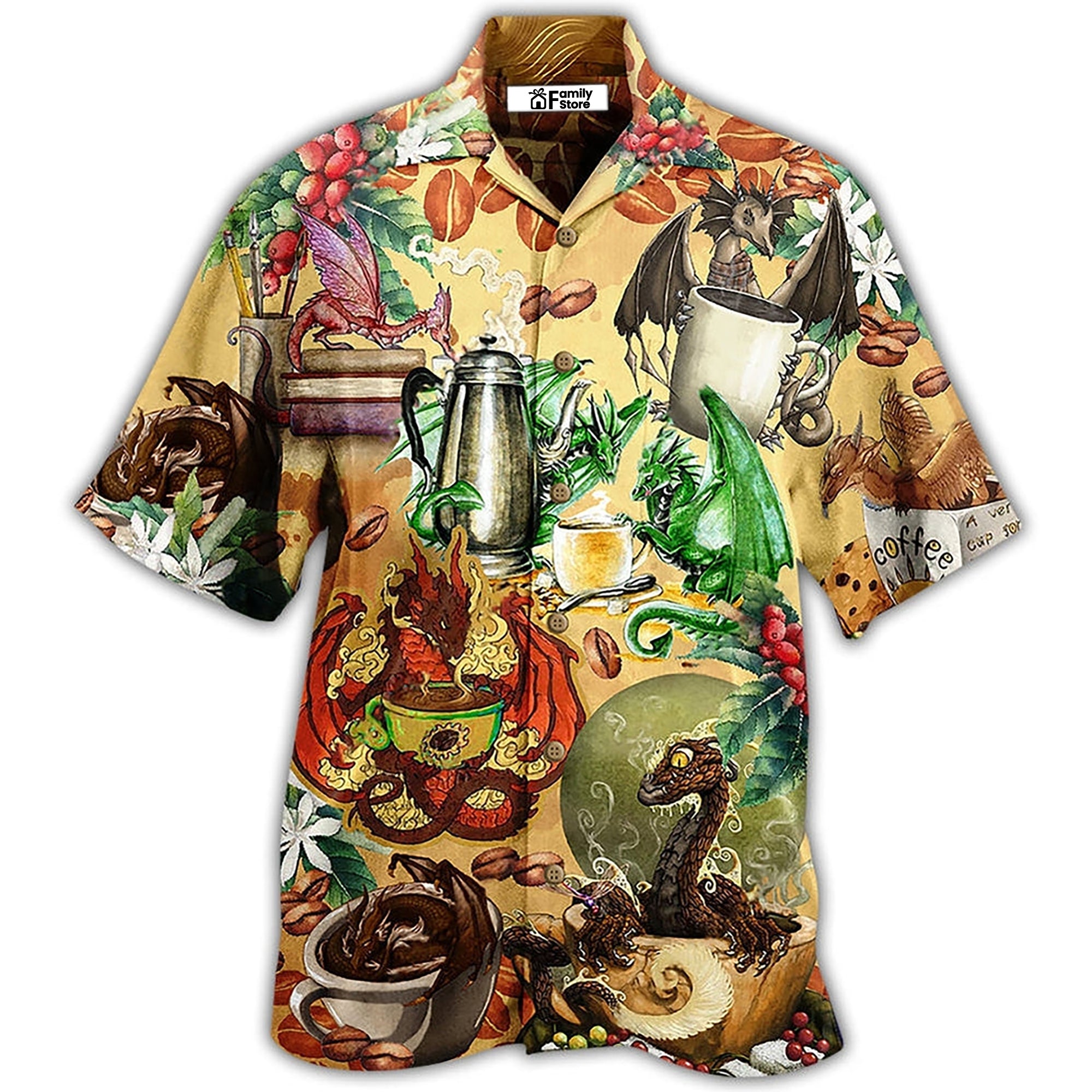 Dragon Love Coffee Every Time - Hawaiian Shirt