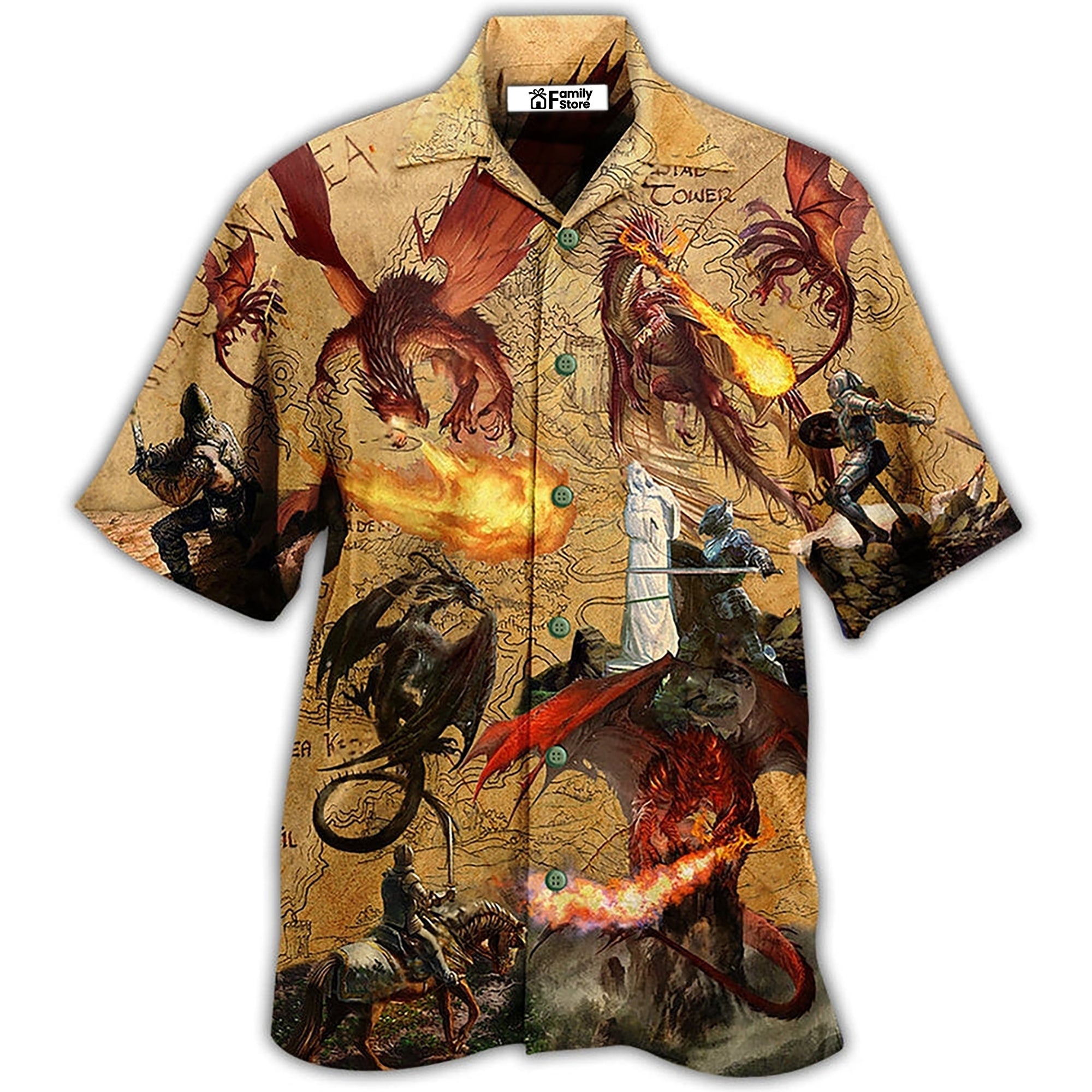 Dragon Love Life Fighting The Knights - Hawaiian Shirt