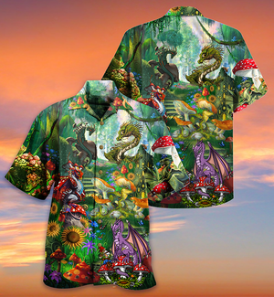 Dragon Mushroom Love Forest - Hawaiian Shirt