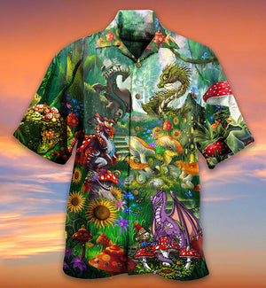 Dragon Mushroom Love Forest - Hawaiian Shirt