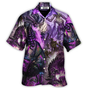 Dragon Purple Skull Monster Lightning Fight Art Style - Hawaiian Shirt