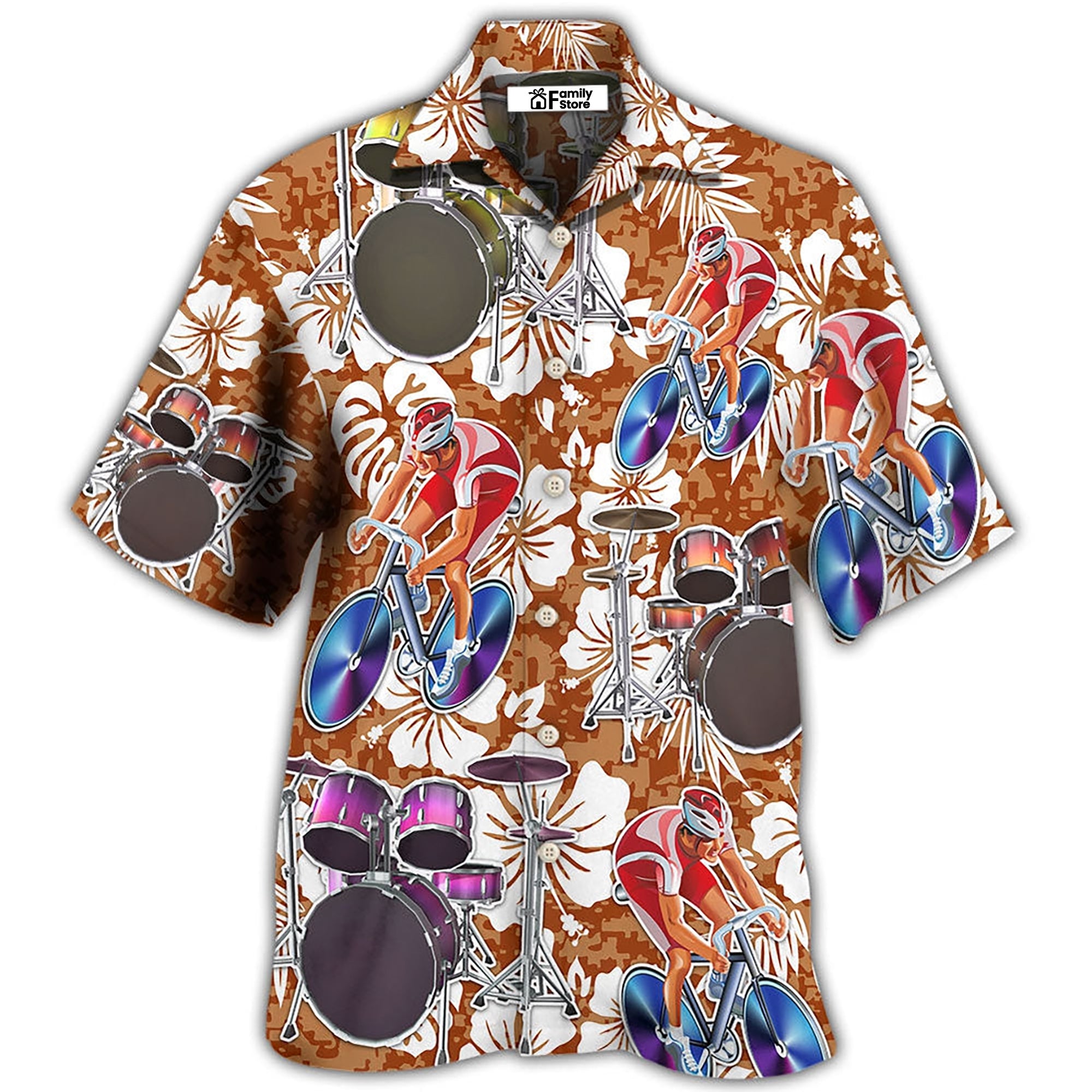 Drum I Like Cycling And Drums - Hawaiian Shirt